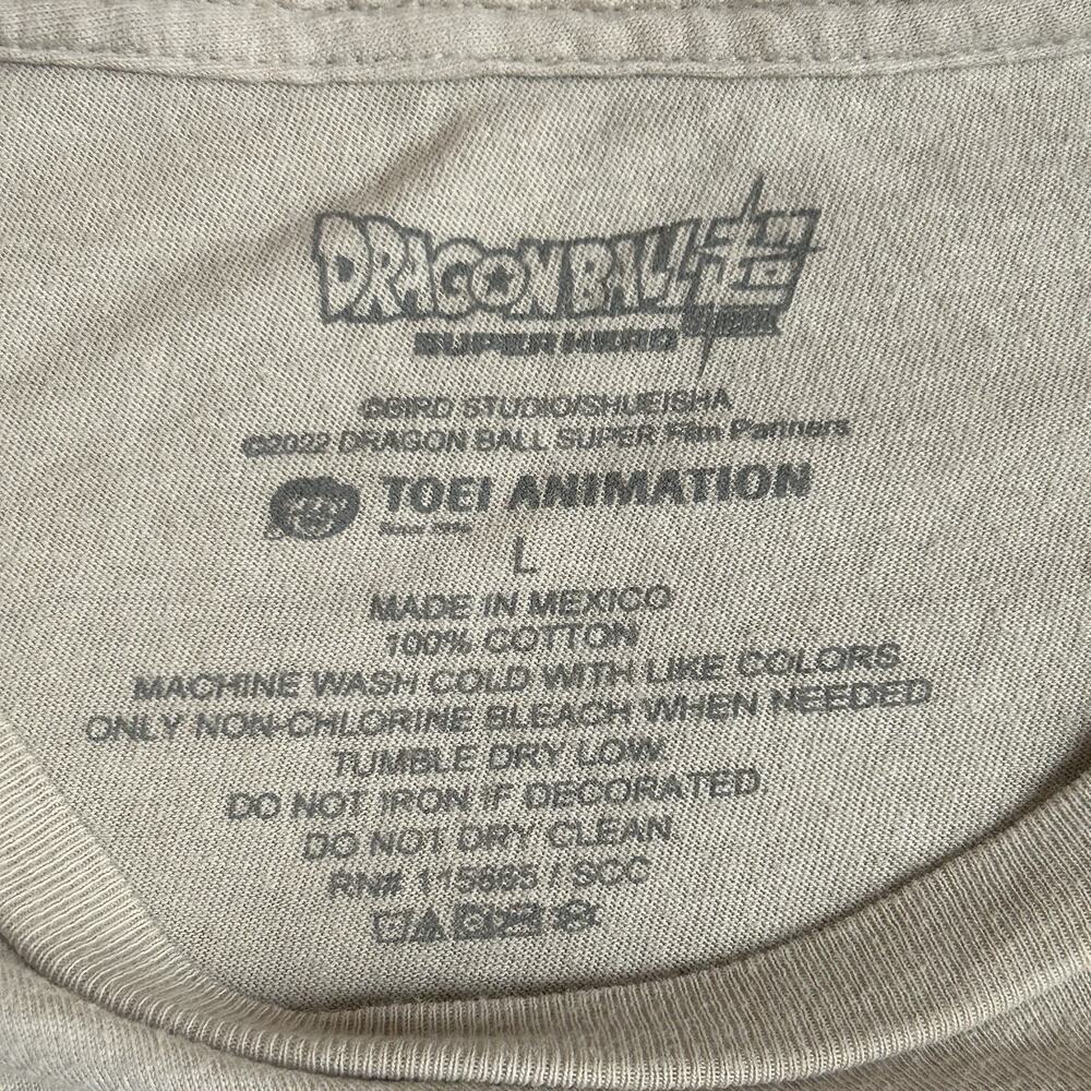 Dragon Ball Z Men T-Shirt Size L Beige Super Hero Son Goku Graphic Tee - Picture 2 of 13